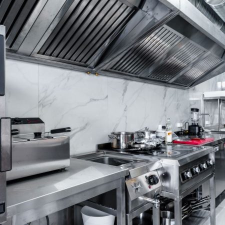 a cleaned industrial kitchen