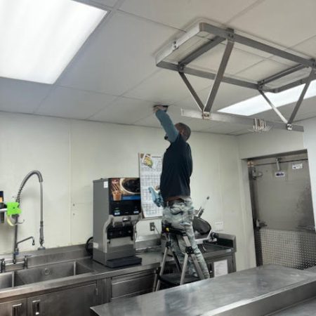 ceiling cleaning in commercial kitchen